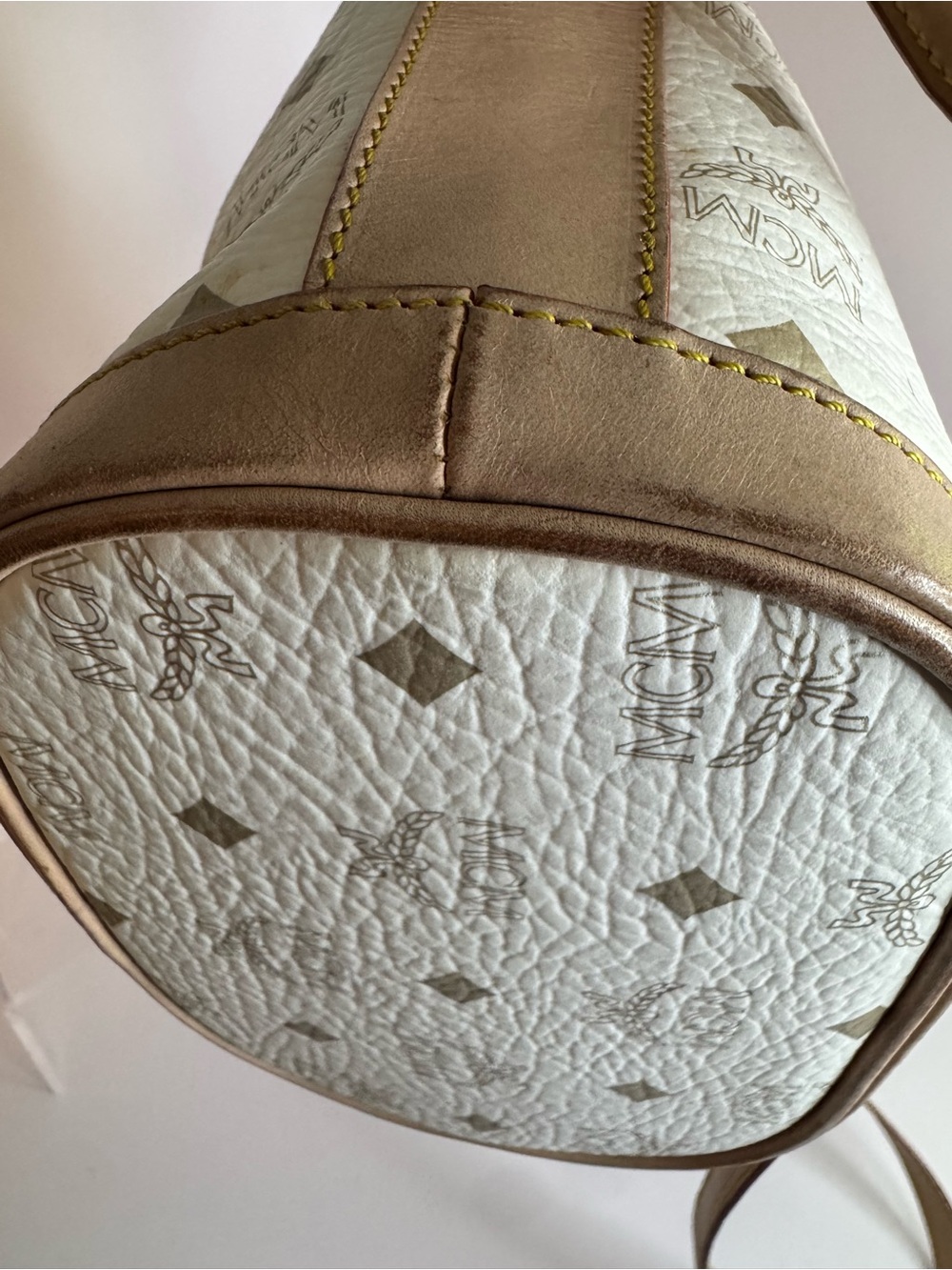 #325 MCM Heritage Visetos Monogram Drawstring Bucket Bag - Picture 8 of 14